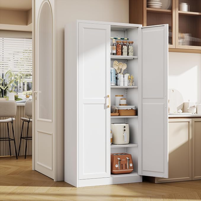 71" Tall Metal Kitchen Pantry Cabinet, Storage Cabinet - Image 2