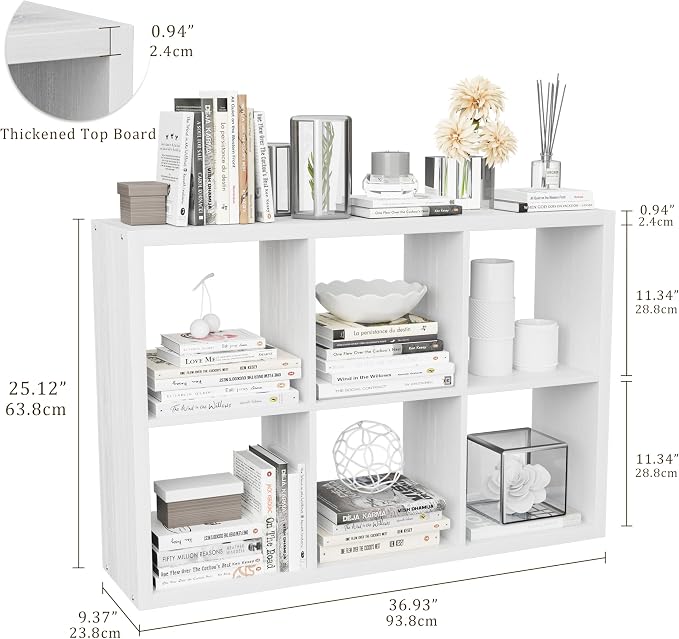 Cube Storage Organizer Bookcase, Decorative 11 inch Open Back Cubical Shelf - Image 3