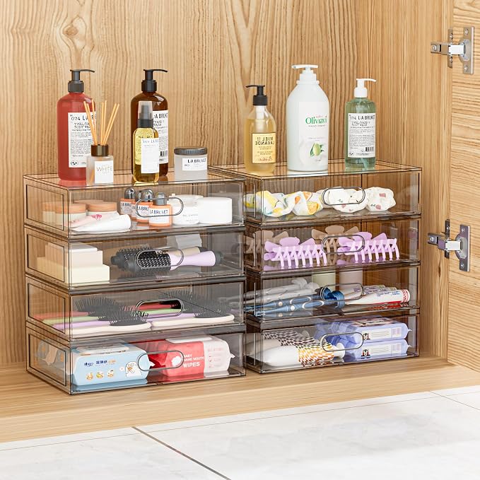 2 Pack Clear Makeup Storage Drawer, Acrylic Cosmetic Display Case - Image 5