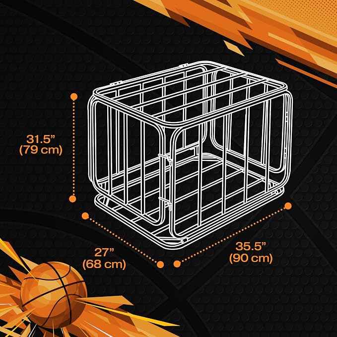 Houseables Ball Cart, Ball Storage, Basketball Cart, Basketball Storage Bin - Image 2