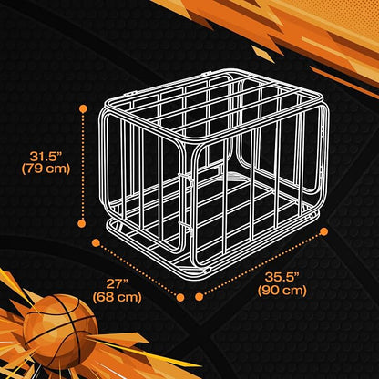 Houseables Ball Cart, Ball Storage, Basketball Cart, Basketball Storage Bin - Image 2