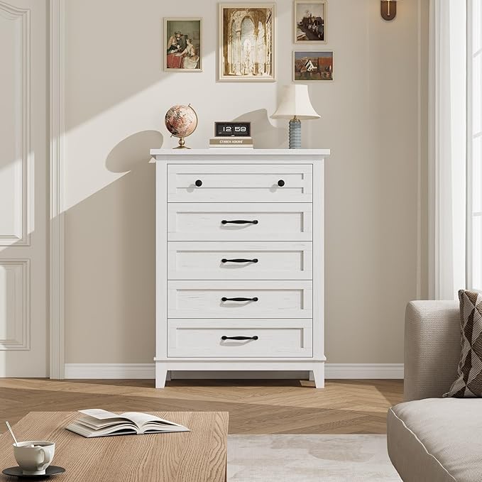 GarveeHome 5 Dresser for Bedroom, 41.3 in Tall Vertical Drawer Dresser - Image 3