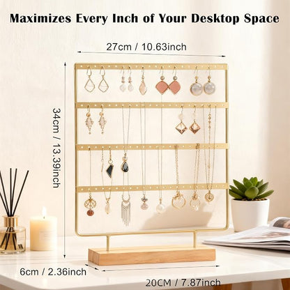 Earring Organizer Stand for Women, 4 Tier Tall Jewelry Holder Organizer Rack - Image 3
