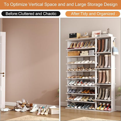 HOMEFORT 10 Tiers Shoe Rack, 50 Pairs Large Shoe Shelf, 61.8" Tall Shoe Tower - Image 8
