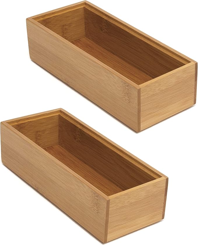 Lipper International 8180S Bamboo Wood Stacking Drawer Organizer Box by LipperInternational