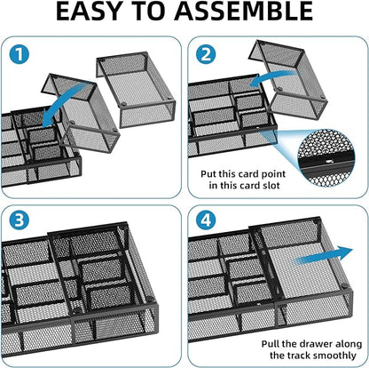 Marbrasse Expandable Desk Drawer Organizer, Mesh Drawer Organizer Tray - Image 7