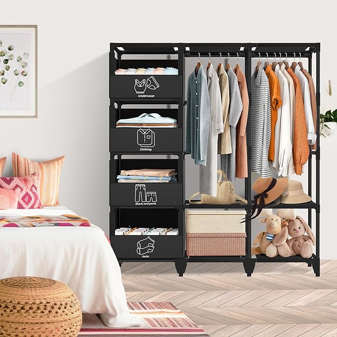 Portable Closet, Easy Assembly, Large Capacity Wardrobe Closet | Sturdy and - Image 2