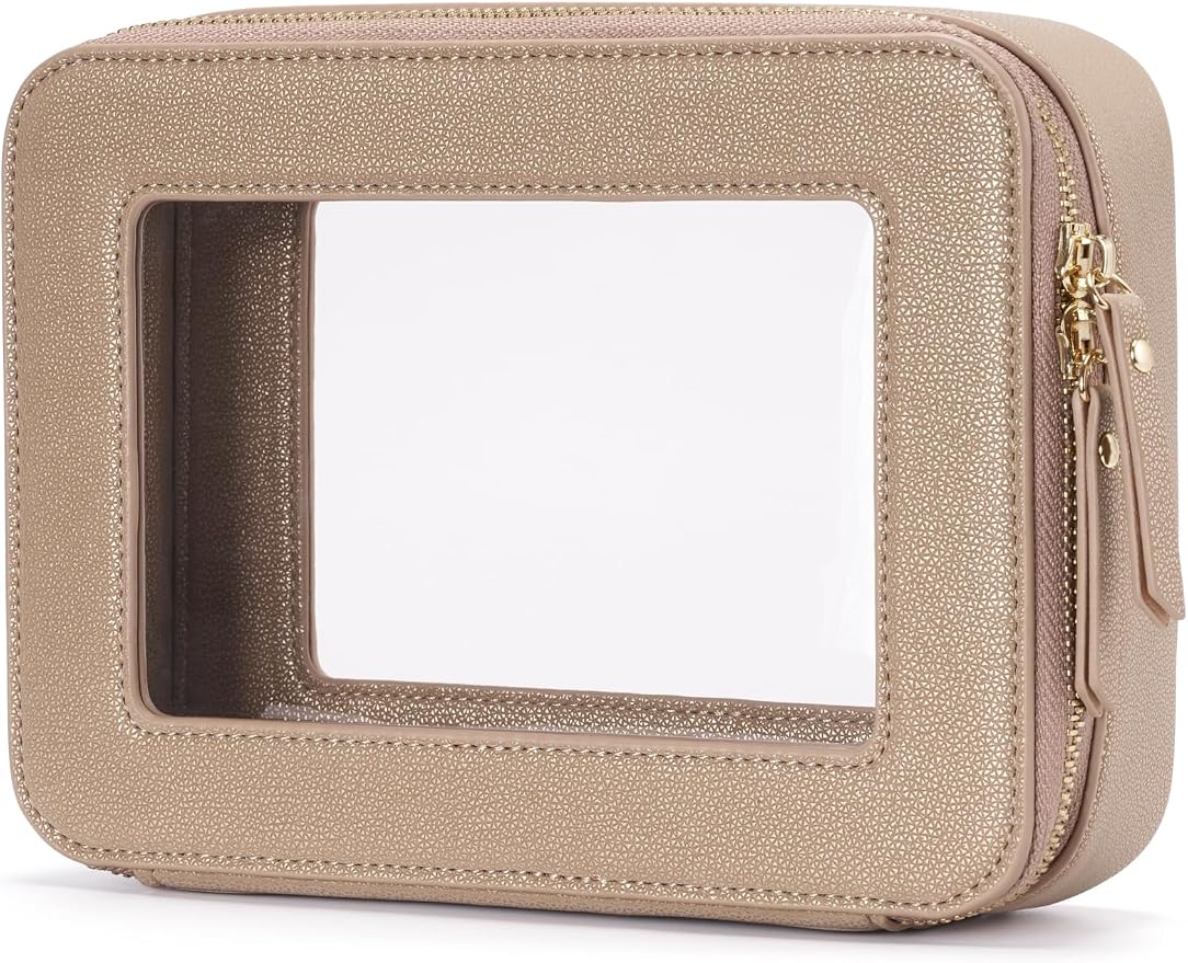 Popvibe Clear Makeup Bag Travel Cosmetic Case Transparent Toiletry Bag by POPVIBE