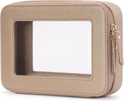 Popvibe Clear Makeup Bag Travel Cosmetic Case Transparent Toiletry Bag by POPVIBE