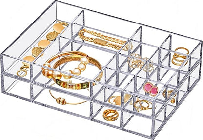 Amazing Abby - Jewel - 2-Pack Acrylic Jewelry Organizer, Plastic Jewelry Tray - Image 2