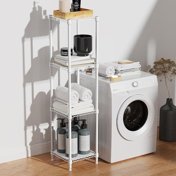 IZEUK 4 Tier Steel Storage Shelves, Adjustable Wire Shelving Unit - Image 7