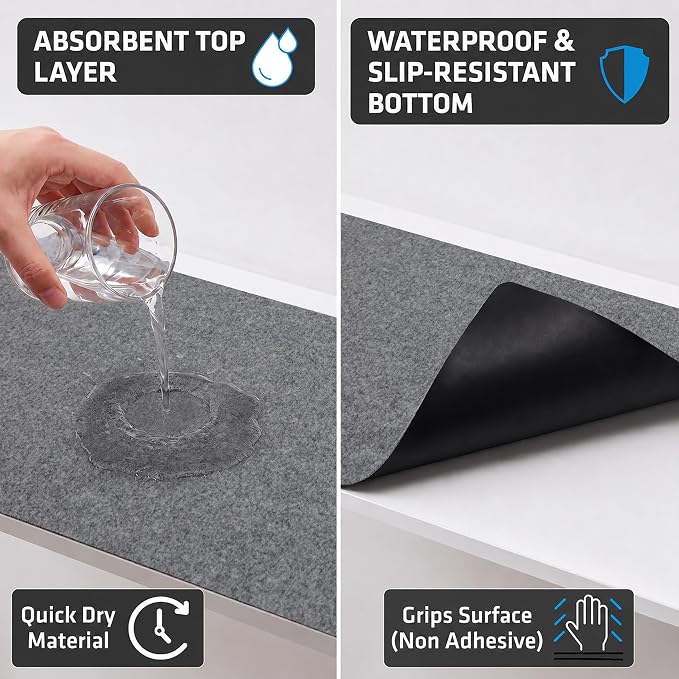 Drymate Premium Luxury Shelf & Drawer Liner, Thick Cushioned Fabric, - Image 3