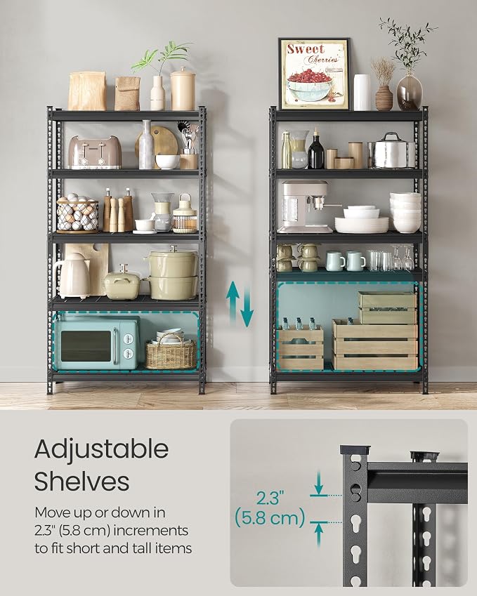 SONGMICS 5-Tier Storage Shelves, Heavy-Duty Garage Shelving, Adjustable - Image 6