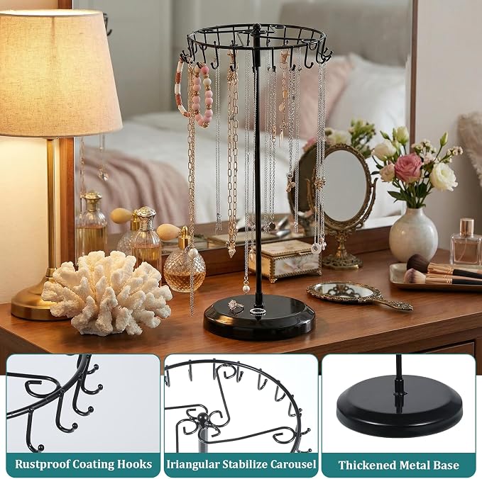 2 Pcs Rotating Necklace Holder Organizer - Image 4