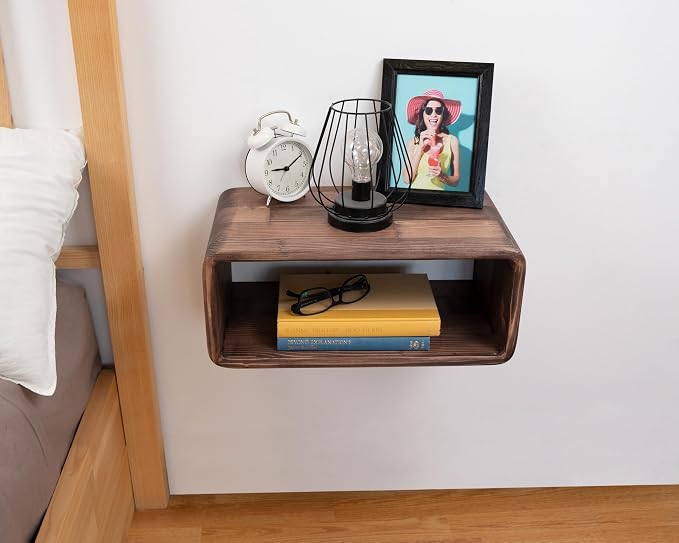 Floating Nightstand Wooden, Bedside Table, Nightstand Shelf, Wall Mounted - Image 5