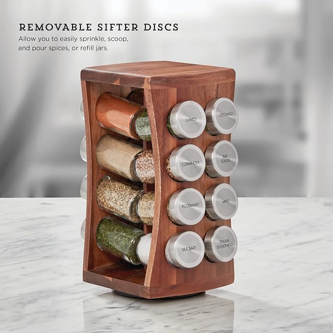 Kamenstein 16 Jar Hourglass Revolving Countertop Spice Rack - Image 4