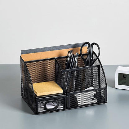 Amazon Basics Pen Holder and Desk Organizer, Office Caddy Storage, ‎9.1" x 5.9" - Image 6