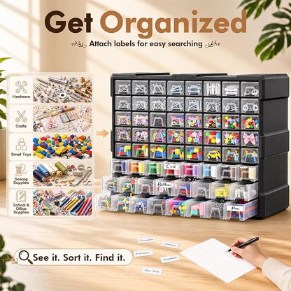64-Drawer Organizer for Garage Building Bricks Storage,  Drawer - Image 3