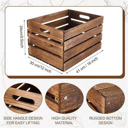 Weysat 3 Pack Large Wood Crates Box - Image 2