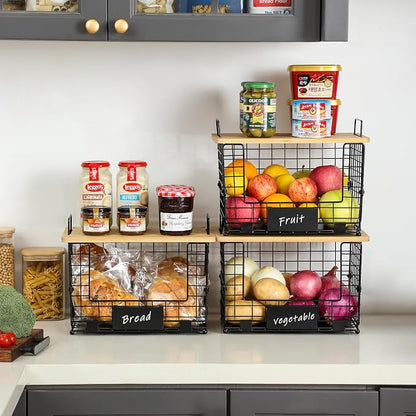 2 Set XXL Stackable Wire Basket - Image 2