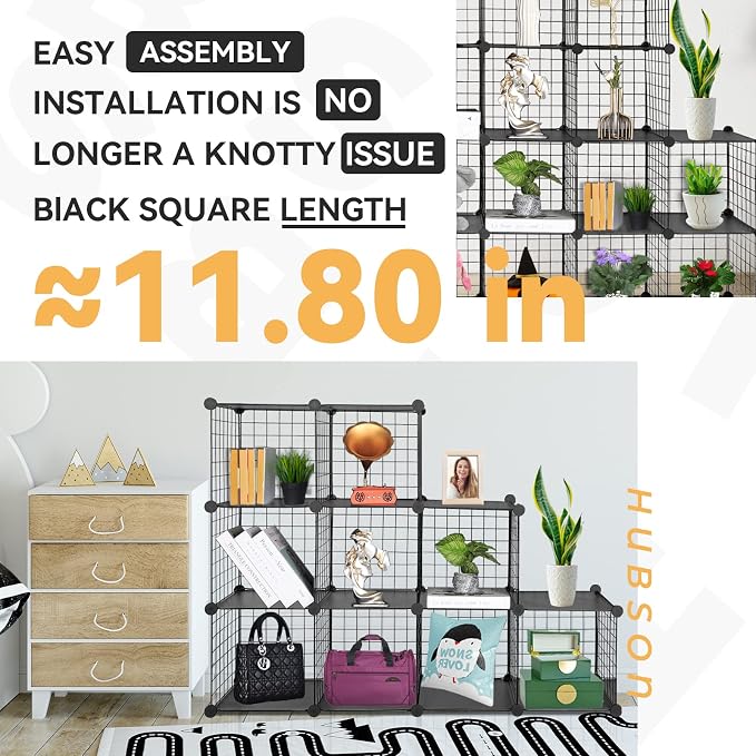 HUBSON Wire Cube Storage Organizer, Book/Toy/Craft/Potted Plants and petCloset - Image 4