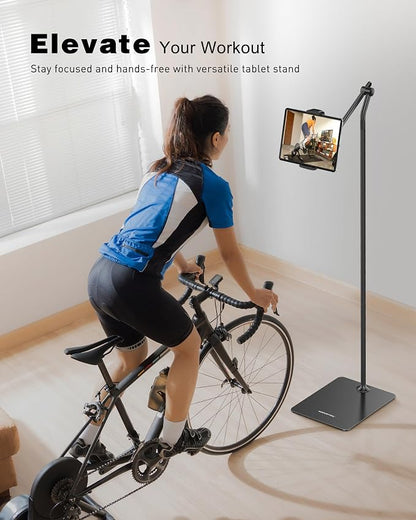 AboveTEK Tablet Floor Stand, Stylish Adjustable Height iPad Floor Stand - Image 3