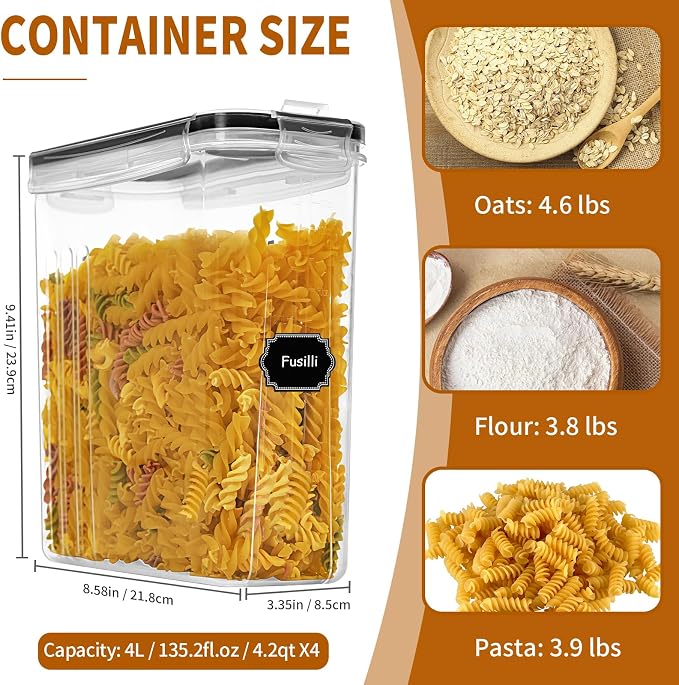 Cereal Containers Storage Set, Cereal Dispensers - Image 2