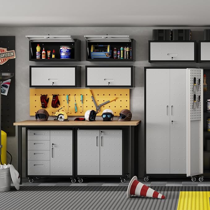 Metal Tool Cabinet, Garage Storage Cabinet System, Wall Cabinet & Locking - Image 2
