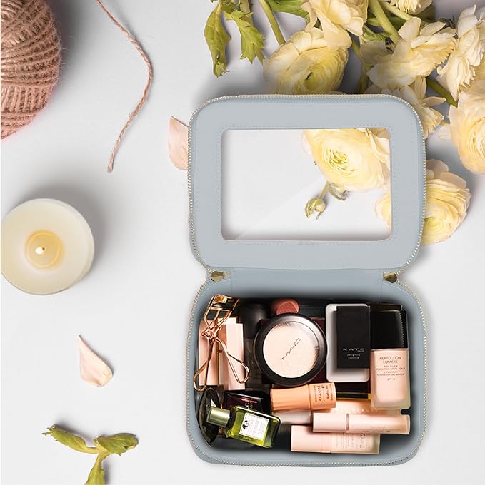 Prite Clear Makeup Bag Cosmetic Organizer Case Waterproof Travel Toiletry Bag - Image 7