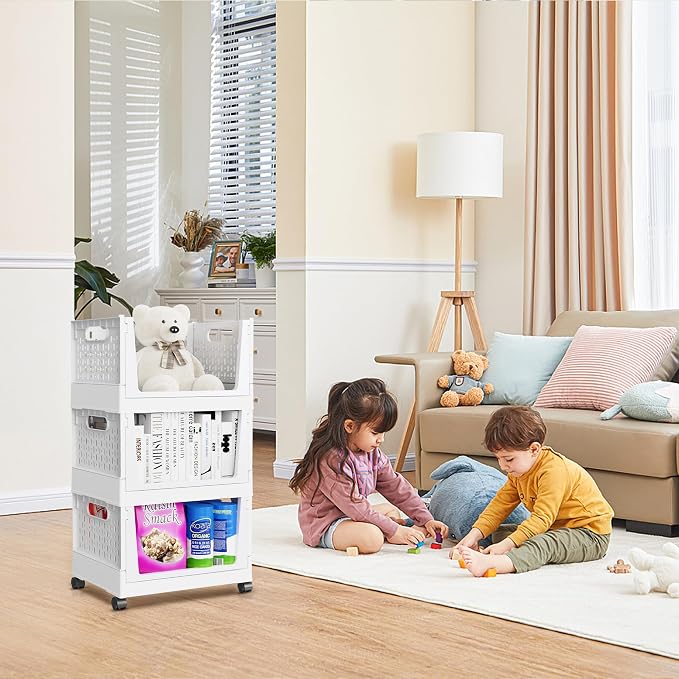 Stackable Storage Bins, Folding Collapsible Closet Organizers and Storage Bins - Image 6