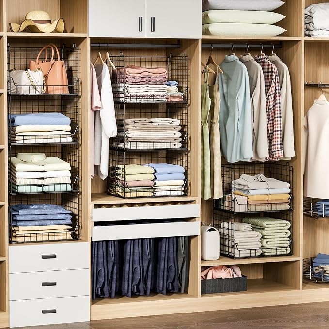 4-Tier Extra Height Stackable Closet Organizer – Foldable Storage Bins - Image 7
