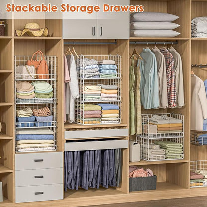 Yociyoga 8-Tier Stackable Closet Organizers and Storage Shelves, Foldable - Image 4
