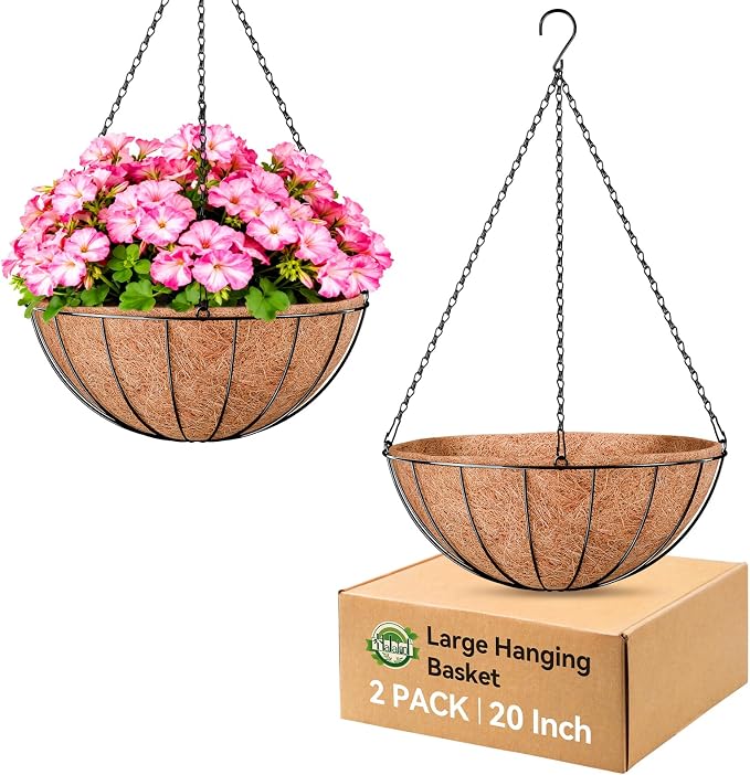 Halatool 20 Inch Large Hanging Baskets by HALATOOL