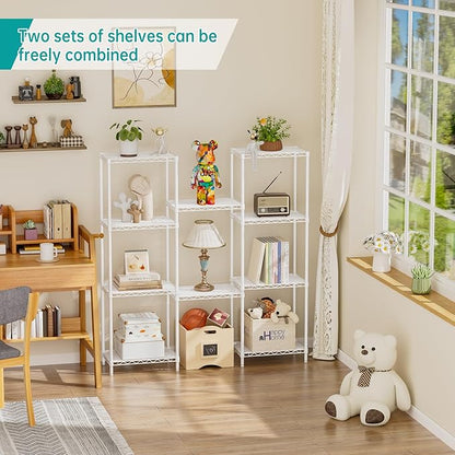 SINGAYE 5 Shelves Storage Shelf Wire Closet Bathroom Organizers Metal Pantry - Image 5
