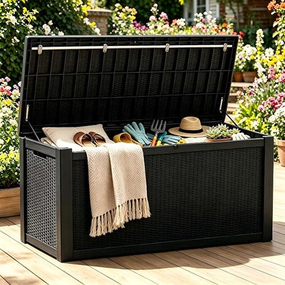 328 Gallon Waterproof Outdoor Storage Box, Heavy Duty Resin Deck Box Lockable - Image 11