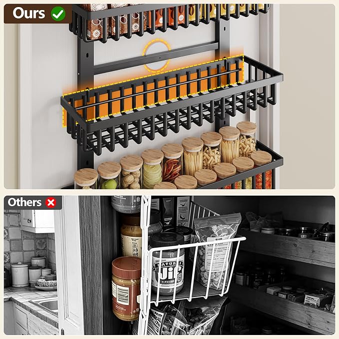 POKIPO 9 Tier Over The Door Pantry Organizer, 2 in 1 Wall Mount or Hanging - Image 7