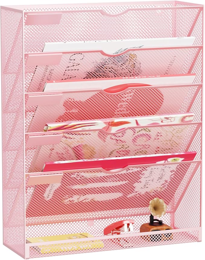 Hanging Wall File Organizer 6 Tier Wall Mounted Mail Paper Folder Holder by GDINDINFAN
