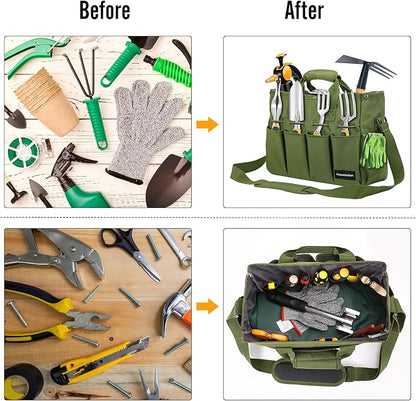 Housolution Garden Tote Bag, 900D Standable Gardening Tool Bag, Garden Tote - Image 3