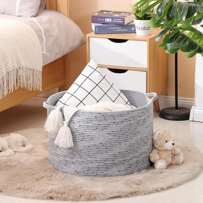 KAKAMAY Large Blanket Basket, Woven Baskets - Image 2