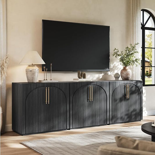 Sideboard Buffet Cabinet with Fluted Doors, 94.5'' W Credenza | Modular Storage by MorganBrig