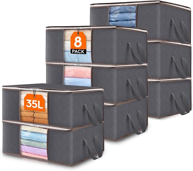 Lifewit 8 Pack Clothes Storage Bag, Foldable Storage Bin Closet Organizer by Lifewit