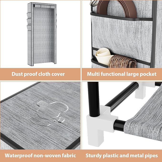 VTRIN Vertical Narrow Shoe Rack Organizer Tall Shoe Rack - Image 4