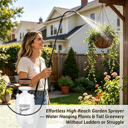 4L Watering Can for Hanging Plants, Adjustable 360° Flexible Nozzle Long Reach - Image 2