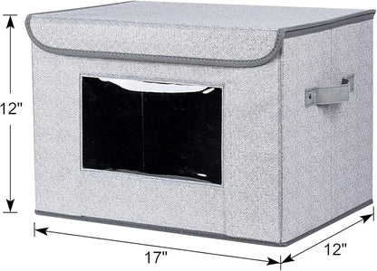 Univivi Fabric Foldable Storage Boxes Large Collapsible Stackable Storage Bins - Image 3
