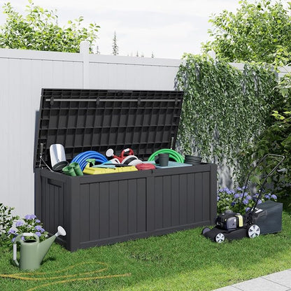 DRATO 150 Gallon Deck Boxes Outdoor Waterproof, Lockable Outdoor Storage Box - Image 5