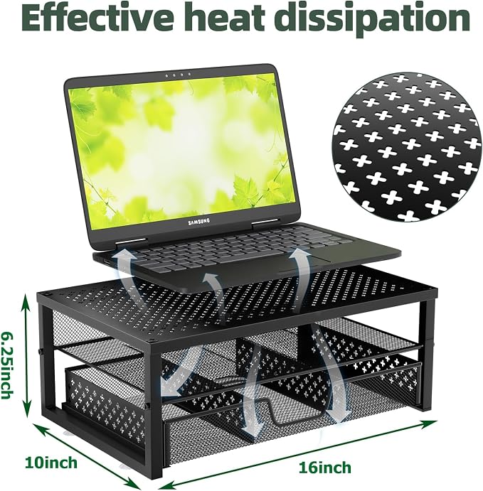 Simple Trending Metal Monitor Stand Riser and Computer Desk Organizer - Image 7