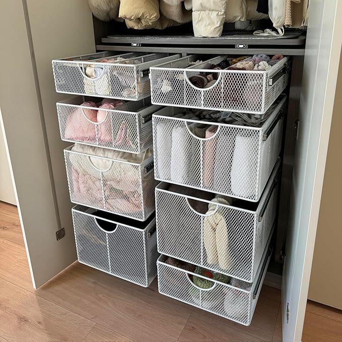 Pull Out Closet Drawer for Clothes | Sliding Wire Basket for Wardrobe Cabinets by Unknown