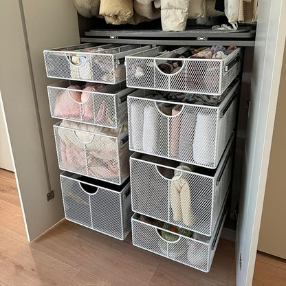 Pull Out Closet Drawer for Clothes | Sliding Wire Basket for Wardrobe Cabinets by Unknown