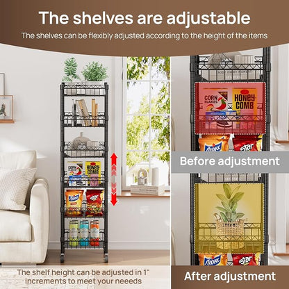 6 Shelves Storage Shelf Wire Closet Bathroom Organizers Metal Pantry Kitchen - Image 6
