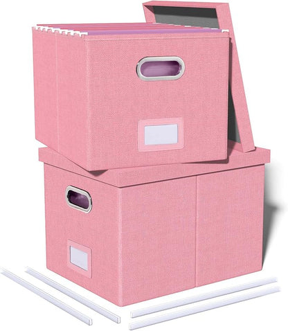 2 Pack File Storage Organizer, Filing Box, Portable File Box by Oterri